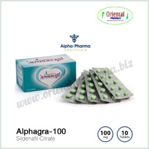Alphagra-100 Sildenafil Citrate 100 mg [10 Tablets, Alpha Pharma]