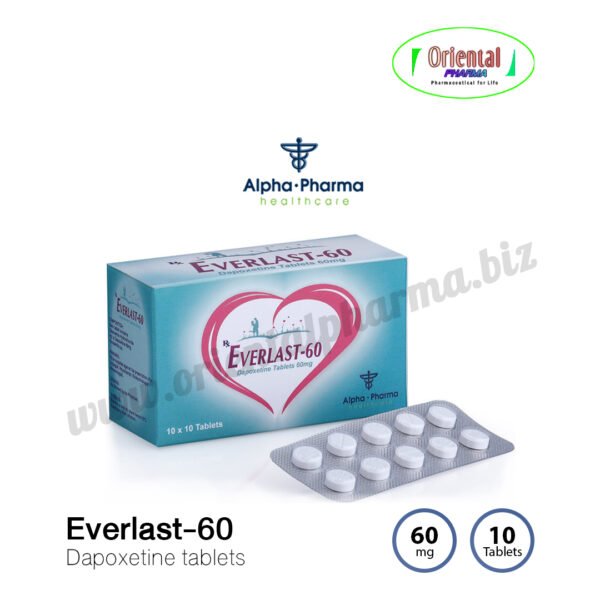 Everlast-60 Dapoxetine tablets 60 mg [10 Tablets, Alpha Pharma]