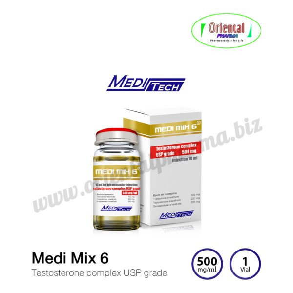 Medi Mix 6 Testosterone complex USP grade 500 mg/ml [1 Vial, Meditech] Prices are being adjusted.