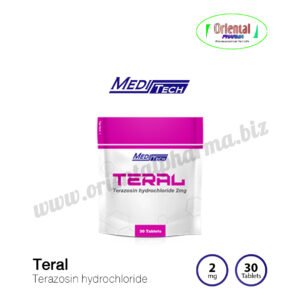 Teral Terazosin hydrochloride 2 mg [30 Tablets, Meditech] Prices are being adjusted.