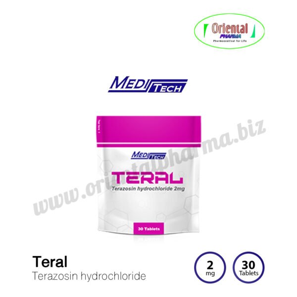 Teral Terazosin hydrochloride 2 mg [30 Tablets, Meditech] Prices are being adjusted.