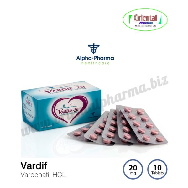 Vardif Vardenafil HCL 20 mg [10 Tablets, Alpha Pharma]