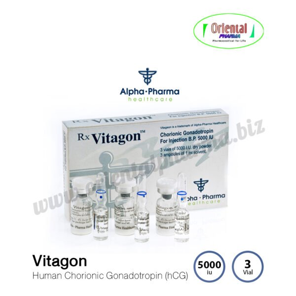 Vitagon Human Chorionic Gonadotropin (hCG) 5000 iu [3 Vial, Alpha Pharma] Prices are being adjusted.
